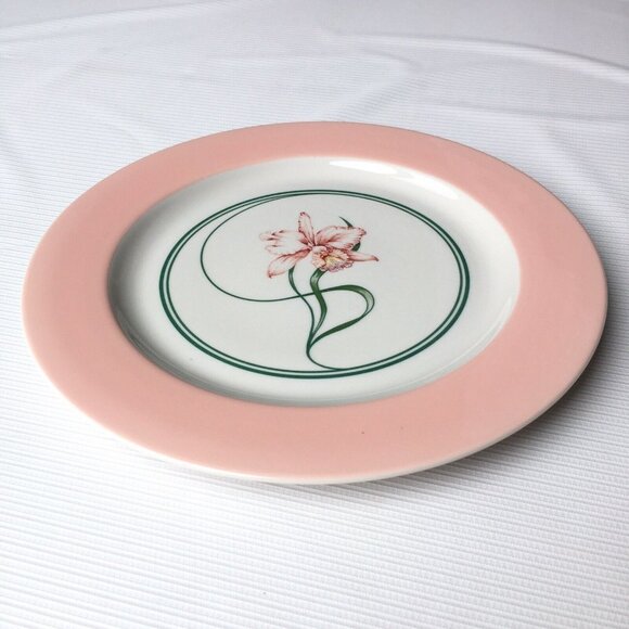 Shenango China Serving Plate Pink Floral Daffodil Dish Platter Tray Vintage USA - Picture 12 of 12
